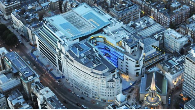 aerial view of Broadcasting House