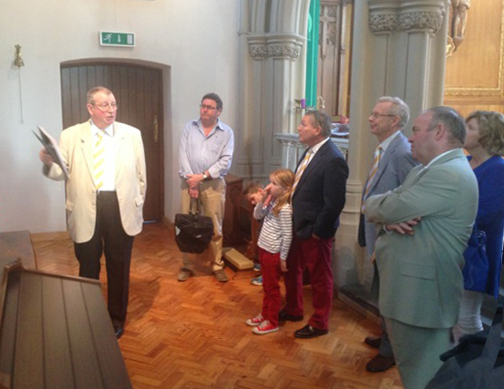 people in a church setting